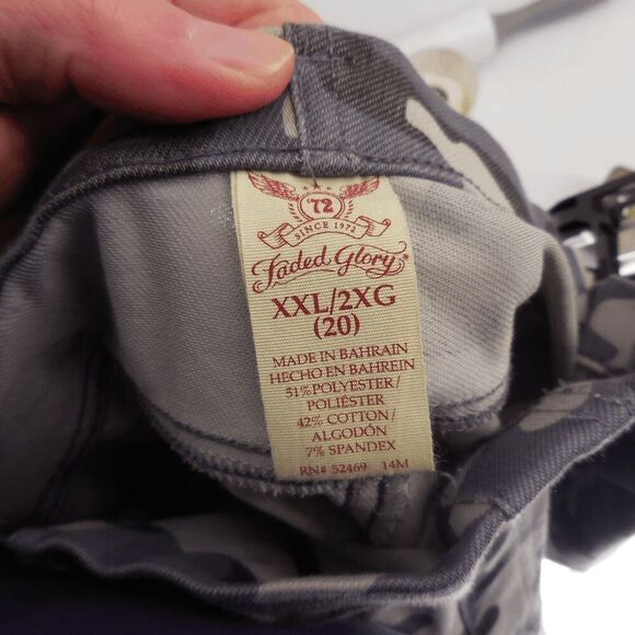 Faded Glory Jeggings Womens 2XL 20 Gray Camouflage Camo Chino Pull On Pants - Picture 9 of 10